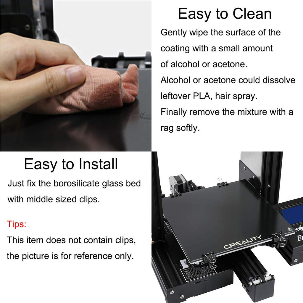 Creality Ender 3 Glass Bed Upgraded Build Surface Plate, 235x235x4mm