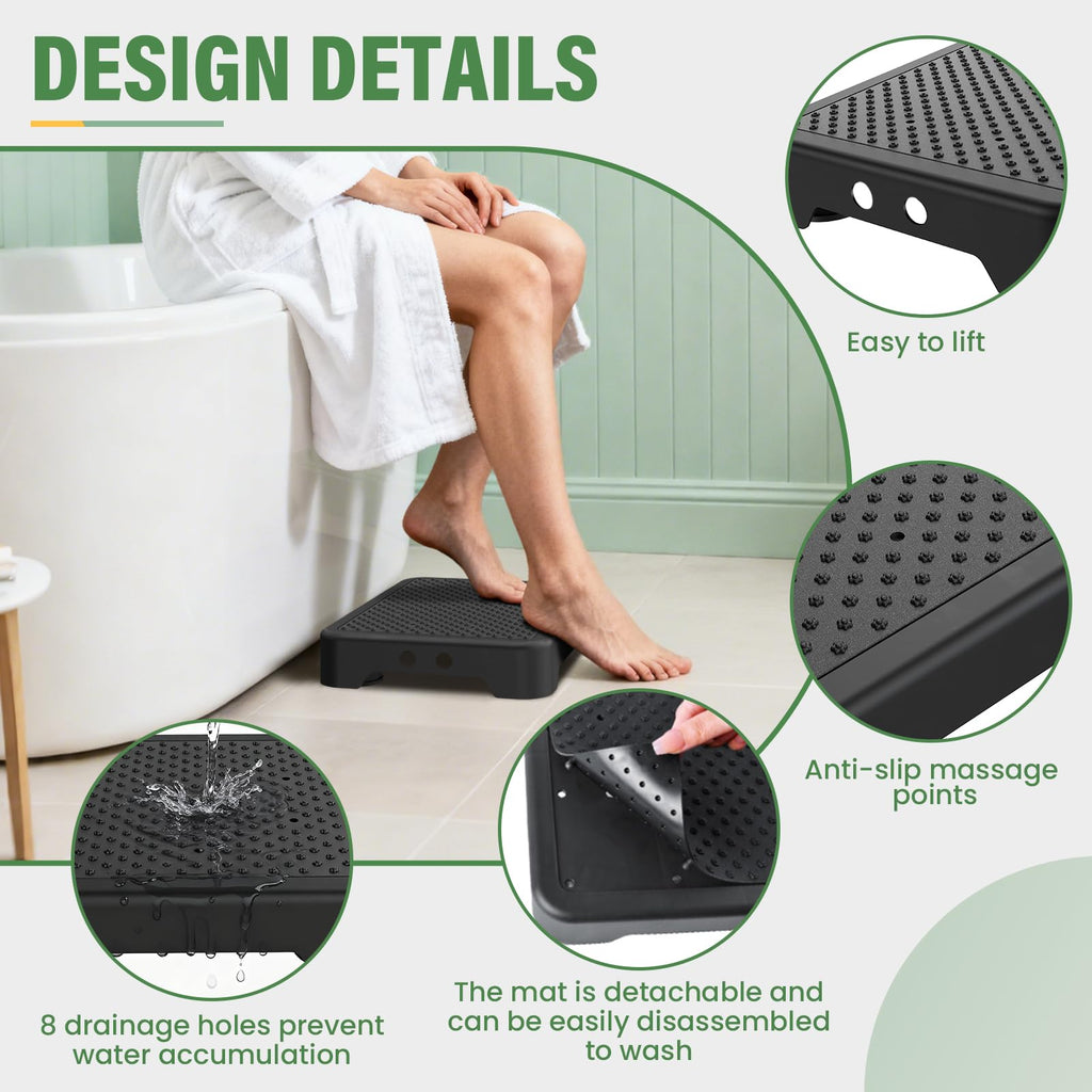 SOYO Mobility One Step Stool, Heavy Duty Indoor Outdoor Non-Slip Small Step Platform Assistive Device for Adult Elderly, Standing Support and Step Riser for Car, Bed, Door, Stair, Bathroom Black-Black