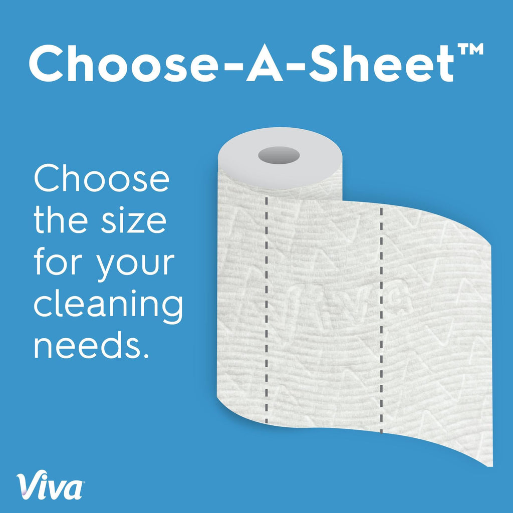 Viva Multi-Surface Cloth Paper Towels, Choose-A-Sheet Size, 12 Triple Rolls, 165 Sheets per Roll (Packaging May Vary)