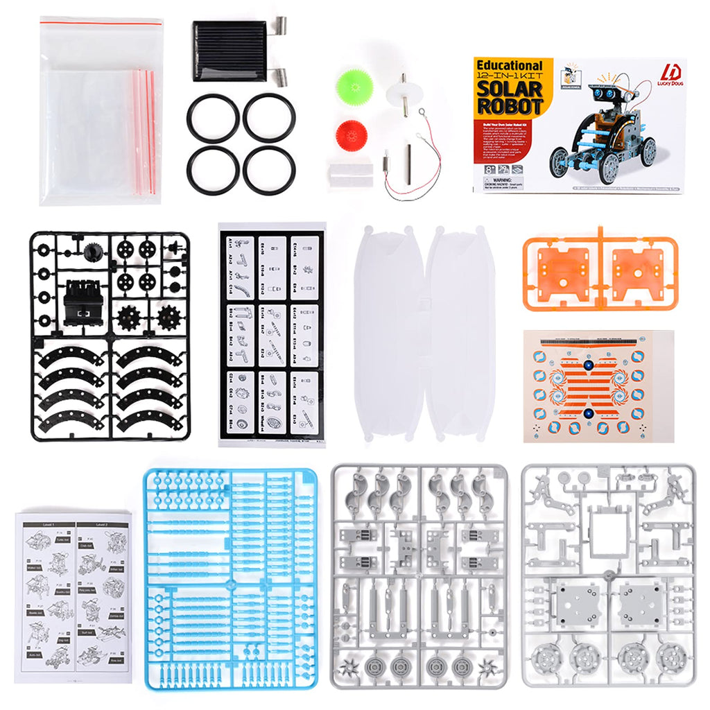 Lucky Doug Solar Power Kits Toys for Boys Ages 8-13, STEM Robot Kit Toys Gifts for Kids 8 9 10 11 12 13 Years, Educational Building Science Experiment Set Birthday for Kids Boys Girls