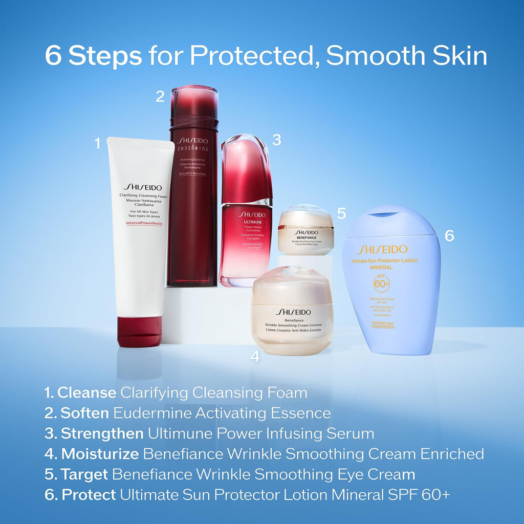 Shiseido Ultimate Sun Protector Lotion Mineral SPF 60+ - Sheer, Broad-Spectrum Sunscreen for Face & Body - Visibly Improves Fine Lines, Smoothness & Skin Tone - Fragrance Free, All Skin Types - 50 mL