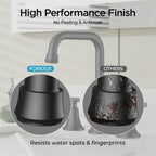 FORIOUS Black Bathroom Faucet for Sink 3 Hole,Widespread Matte Black Bathroom Sink Faucets,2 Handles RV Bathroom Faucets Vanity with Pop Up Drain and Supply Hoses