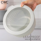 COOK WITH COLOR Prep Bowls with Lids- Wide and Deep Nesting Plastic Small Mixing Bowl Set with Lids, 8 Piece Set - Deep Bowls, Grey/Pink
