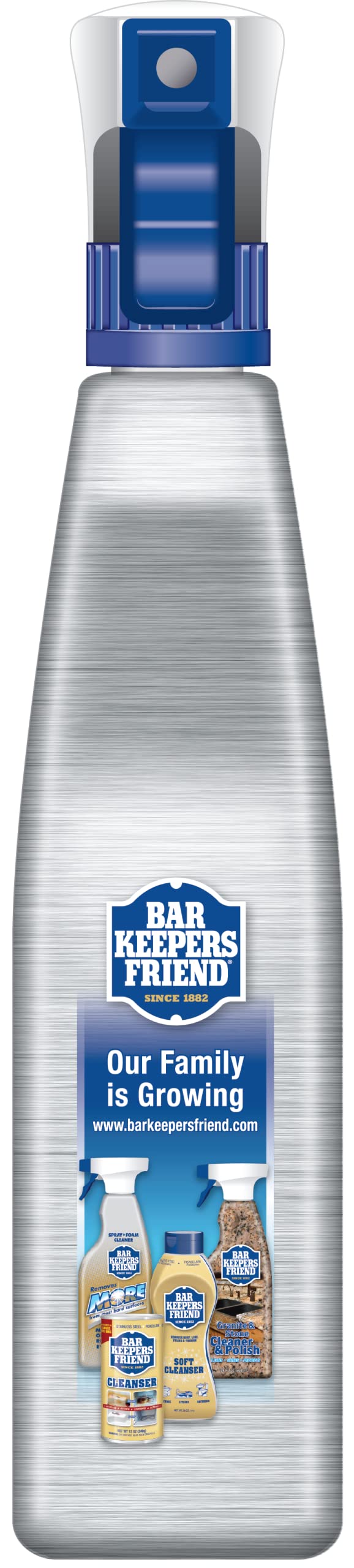 Bar Keepers Friend Stainless Steel Cleaner and Polish Spray (2 x 25.4 oz) Removes Oily Fingerprints, Hard Water Stains, Grime & Food Debris without Scratching or Dulling Appliances & Surfaces