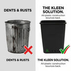 Kleen Commercial Soft-Sided Wastebasket 41qt, 20" x 16" x 11.6", Black Plastic (2 Pack)