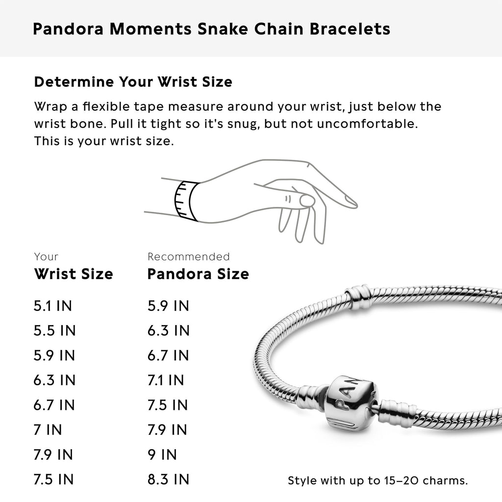 PANDORA Moments Barrel Clasp Snake Chain Bracelet - Silver Bracelet for Women - Sterling Silver - with Gift Box - 7.5"