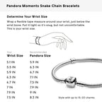 PANDORA Moments Barrel Clasp Snake Chain Bracelet - Silver Bracelet for Women - Sterling Silver - with Gift Box - 7.5"