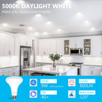 DAYBETTER BR30 LED Light Bulbs Indoor Flood Light, 6Pack 5000K Daylight White LED Bulb 65W Equivalent, Dimmable, E26 Base, 800LM, Recessed Can Bulb for Living Room Bedroom Dining Room Bathroom