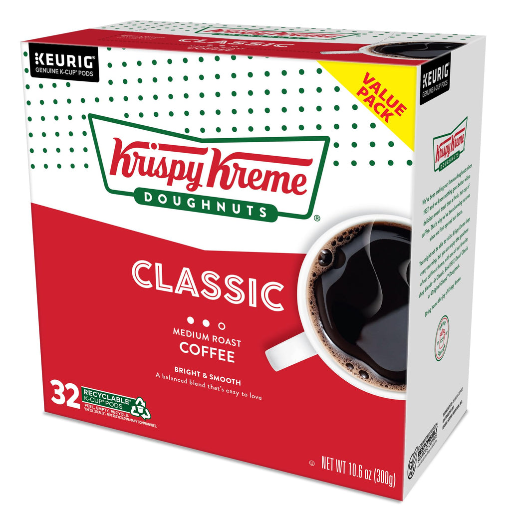 Krispy Kreme Classic, Single-Serve Keurig K-Cup Pods, Medium Roast Coffee, 32 Count