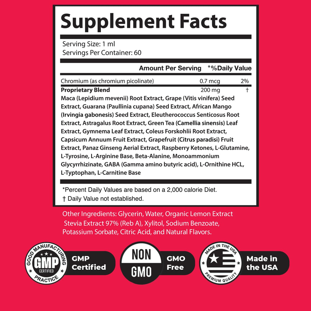 Gluco Control Drops – Chromium, Maca & Grape Seed – 60mL, 2 Month Supply
