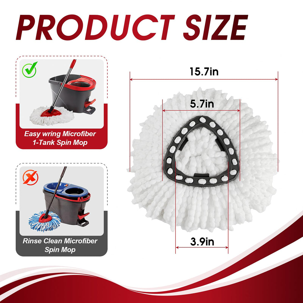 10 Pack Spin Mop Refills Head, Mop Heads Replacement for Spin Mop, Washable Microfiber Mop Replace Head Spin Mop, 360°Spinning Micro Replacement Mop Head for Easy House Cleaning Floor Mopping