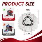10 Pack Spin Mop Refills Head, Mop Heads Replacement for Spin Mop, Washable Microfiber Mop Replace Head Spin Mop, 360°Spinning Micro Replacement Mop Head for Easy House Cleaning Floor Mopping