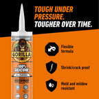 Gorilla 100% Silicone Sealant All Purpose, 10 Ounce Cartridge, Clear (Pack of 12)