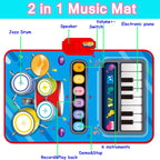 Baby Toys for 1 Year Old,Baby Musical Mat Toddler Toys Age 1-2,3 in 1 Piano Drum Babies Play Mat -Baby Music Toy 12-18 Months Babies Birthday Gifts for 1 2 3 Year Old Boys Girls