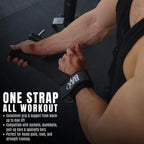 Ekko Weight Lifting Straps With Cuffed D Ring, Wrist Support for Men, Heavy Duty Thick Comfortable Lifting Straps, Secure Fit, Enhanced Grip, Straps for Weightlifting & Gym Training, Black