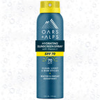 Oars + Alps SPF 70 Face & Body Broad Spectrum Sunscreen Spray | Fast-Absorbing, Lightweight, Non-Greasy, Hawaii Reef Act 104 Compliant, Water-Resistant, Octinoxate + Oxybenzone Free, 6 Oz, 1 Pack