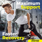 Sparthos Shoulder Brace - Support Sleeve for Torn Rotator Cuff, AC Joint Pain Relief - Arm Immobilizer Strap Wrap - Fits Bicep 14-30 in, Left or Right, Men & Women - Measure Before Purchase - XXL