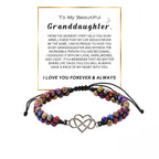 ziella To My Granddaughter/Daughter/Mom-Infinity Forever Love Heart Bracelet,Adjustable Natural Emperor Stone Beaded Bracelet for Women (To Granddaughter)