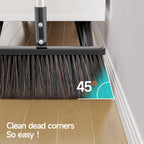 CTIME Broom and Dustpan Set, Extra Brush Head & 52" Adjustable Long Handle Standing Dustpan Set, with Dust Pan Teeth to Clean Pet Hair, Easy Sweeping Suitable for Home Kitchen Office Lobby