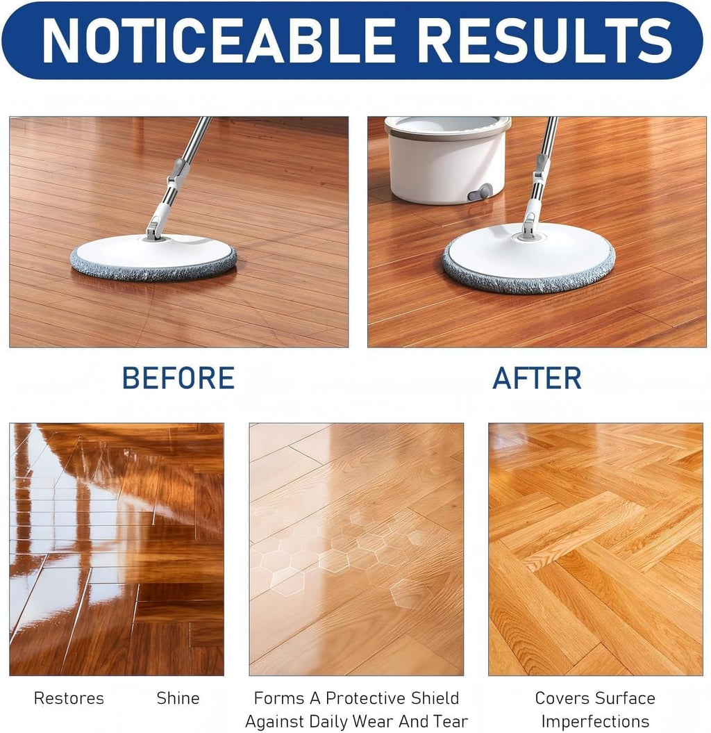 UUZO 2Pcs Floor Restore Cleaner, Floor Restore, High Solid Content Floor Polish For Shine Renewal & Protective Layer, Quick-Drying Protective Finish For Tile, Shine Wood