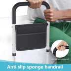 Hopelight Adjustable Bed Rail Support Handle with Storage Pouch, White and Black, Height Assist Safety Guard, Adjustable Bed Assist Rails for Seniors & Patients - Fits All Beds, Tool-Free Assembly