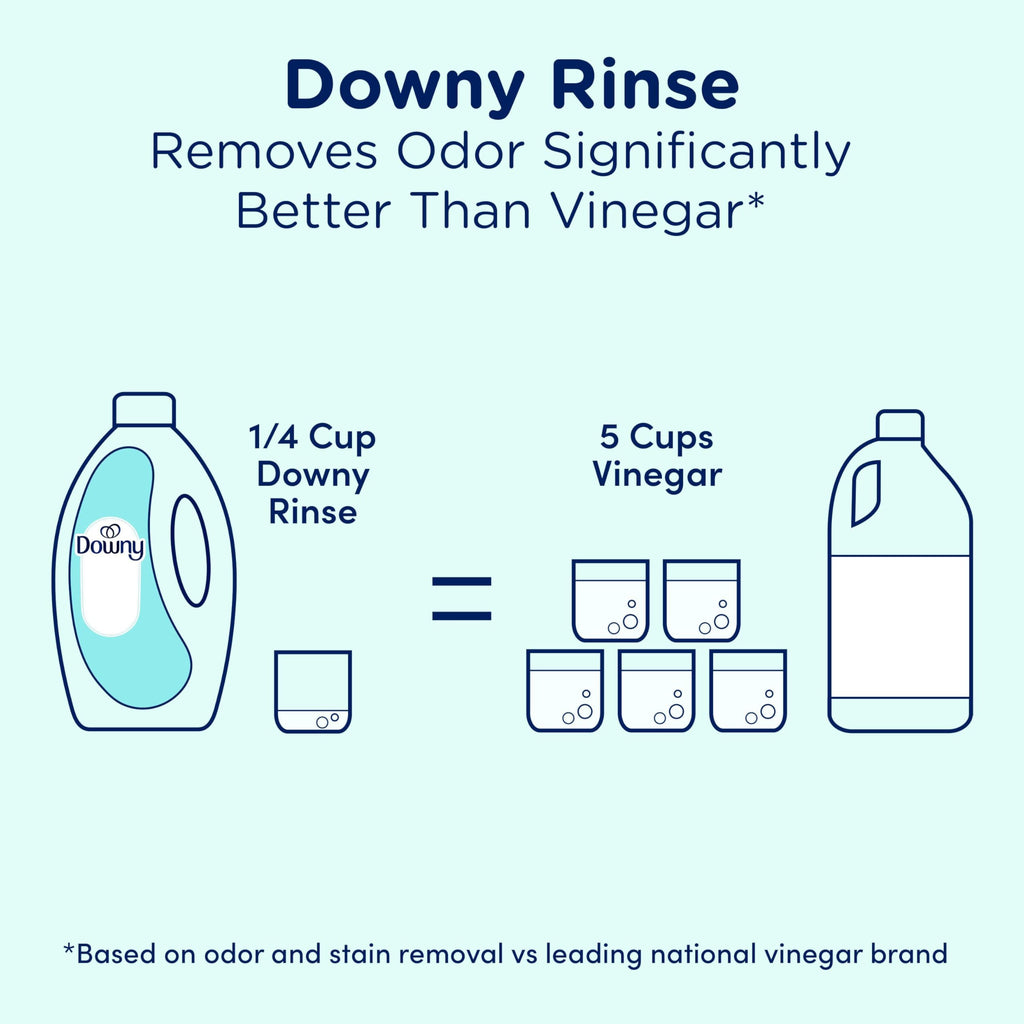Downy Rinse Laundry Odor Remover, Cool Cotton Scent, 62 fl oz, Fabric Softener and Laundry Odor Removal Rinse, Fights Odors at the source, HE Compatible