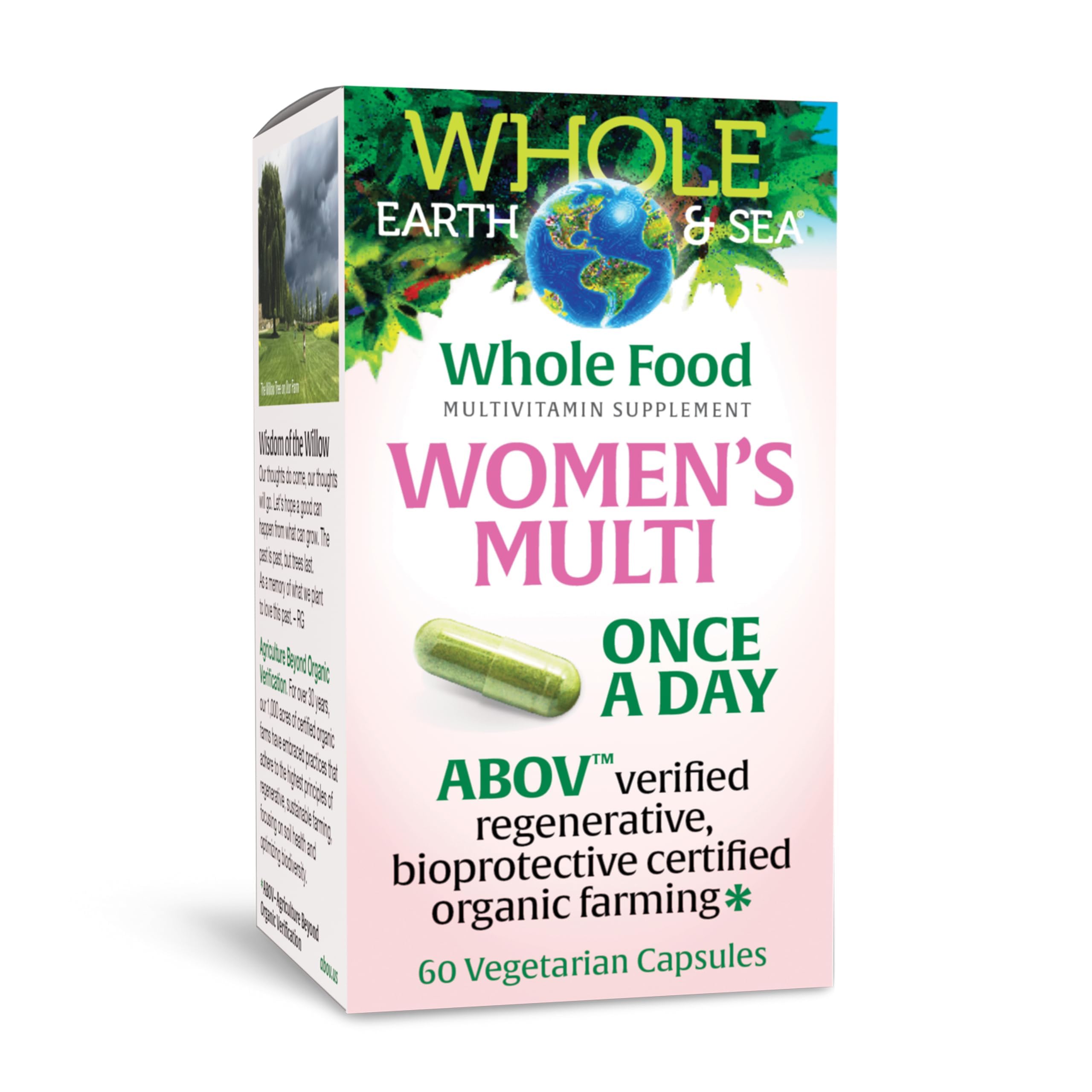 Natural Factors Whole Earth & SEA Women's Once A Day MULTIVITAMIN & Mineral, 60 Vegetarian Capsules