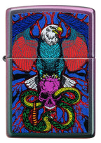 Zippo Eagle, Snake, Skull Design Iridescent Pocket Lighter