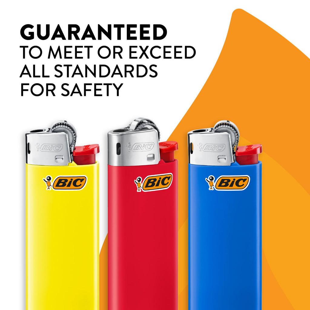 BIC Mini Pocket Lighters, Assorted Bright Colors, 50-Count Tray, Safe and Reliable Child-Resistant Lighters