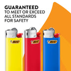 BIC Mini Pocket Lighters, Assorted Bright Colors, 50-Count Tray, Safe and Reliable Child-Resistant Lighters