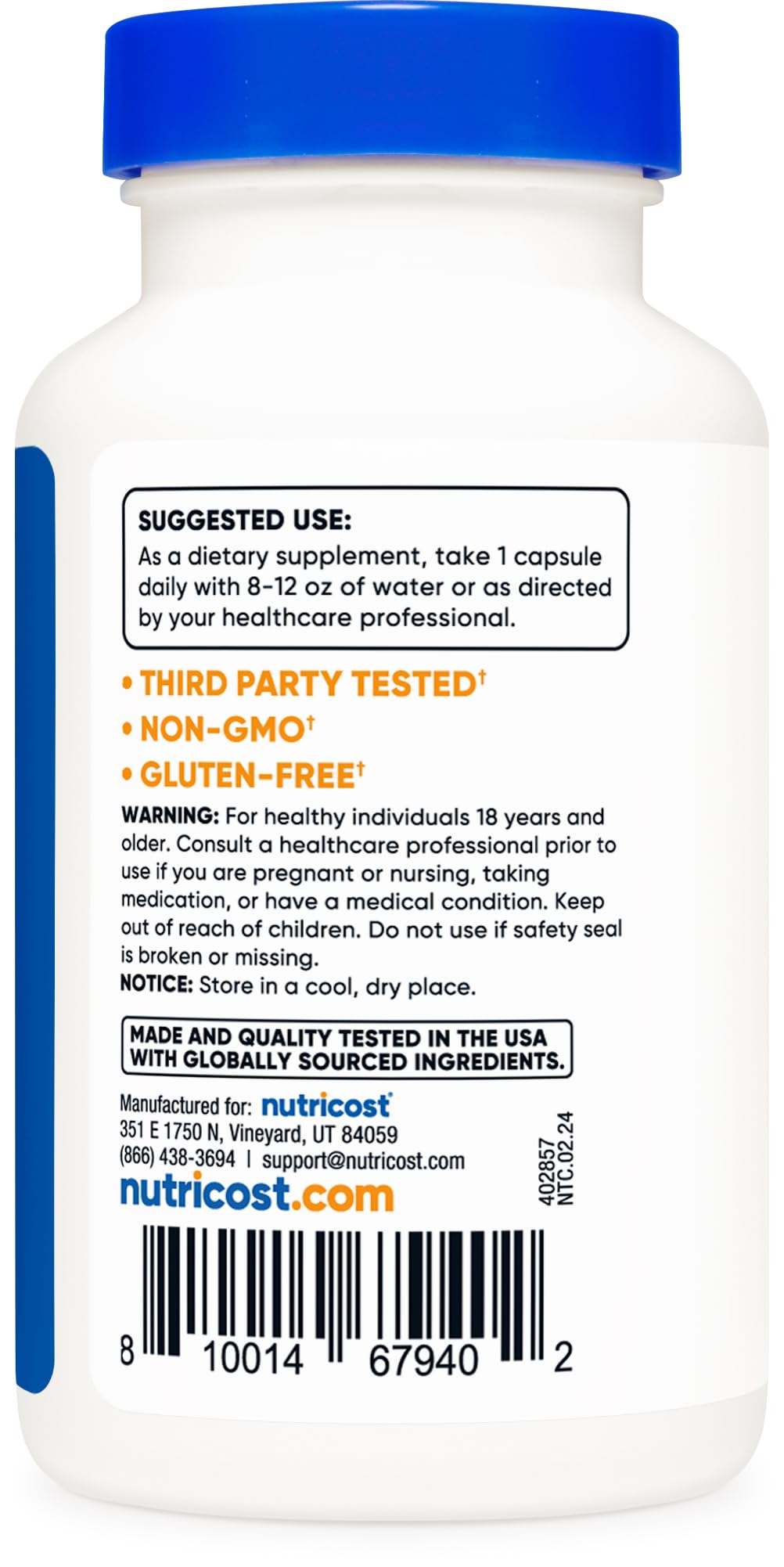 Nutricost Lactobacillus Acidophilus 10 Billion CFU, 120 Veggie Capsules - Probiotic (2 Bottles)