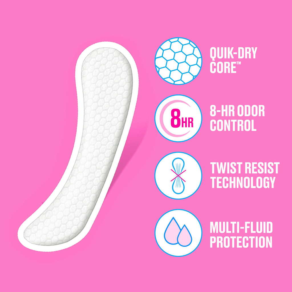 Carefree Panty Liners for Women, Extra Long, Wrapped, Unscented, 93ct | Pantiliners, Carefree, Daily Liners for Women, Light Periods and Leaks, 8-Hour Odor Control | 93ct (Packaging May Vary)