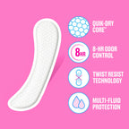 Carefree Panty Liners for Women, Extra Long, Wrapped, Unscented, 93ct | Pantiliners, Carefree, Daily Liners for Women, Light Periods and Leaks, 8-Hour Odor Control | 93ct (Packaging May Vary)