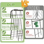 Heavy Duty 50"x17" Adjustable A-Frame Trellis for Climbing Plants – Rust-Proof Metal Garden Trellis with Dense Grid Design, Perfect for Raised Beds, Tomatoes, Cucumbers & Outdoor Vines (Black, 1 Pcs)