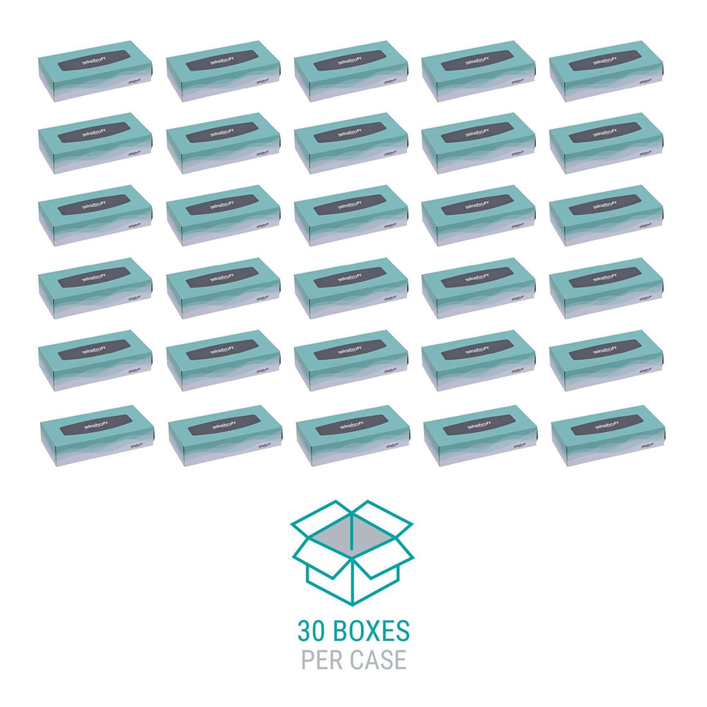 Windsoft 2360 Facial Tissue in Pop-Up Box, Box of 100 (Case of 30 Boxes)