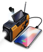 FosPower NOAA Emergency Weather Radio A1 7400mWh Portable Power Bank, AM/FM, USB/Solar/Hand Crank Charging, Battery Operated, SOS Alarm & Flashlight for Indoor/Outdoor Emergency - Orange
