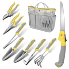 Blumway Garden Tool Sets, 10 Piece Heavy Duty Gardening Tool Set, Stainless Steel Gardening Hand Tools with Garden Tool Bag, Garden Tool Kit for Gardening Supplies,Ideal Garden Gifts for Women Men