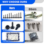 450PCS Self Tapping Screws for Metal, 410 Stainless Steel Self Drilling Screws #8#10 Hex Head Sheet Metal Screws Assortment Kits, Length 1/2"" to 1-1/4'' (Black)