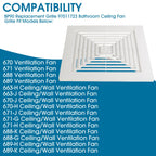 696N-R02 B Unit&Replacement Grille 97011723 for Broan-NuTone BP90,663,670,671,688,689,Bathroom Vent Cover BP90 Replacement Grille for Broan 688,97011723 Bathroom Ceiling Fan with S97012026 Fan