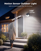 Peasur Solar Lights Outdoor Motion Sensor, 6 Pack 140 LED Solar Powered Fence Light Waterproof, 3 Modes Security Wall Lighting for Outside Yard Deck Garden