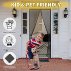 Magnetic Screen Door - Fit for Door Size:34 x 82 Inch, Screen Itself Size:36"x84", Hands Free Mesh Partition,Heavy Duty Screen Door Mesh Curtain Keeps Bugs Out, Frame Hook & Loop, Pet and Kid Friendly