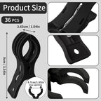 PUGPIU 36 Pack Balloon Arch Clips for Backdrop | Plastic Black Spring Clamps | 3.5 Inch Heavy Duty Clip for Backdrop Stand | Birthday Wedding Decoration | Photography Studio | Crafts | Clothing