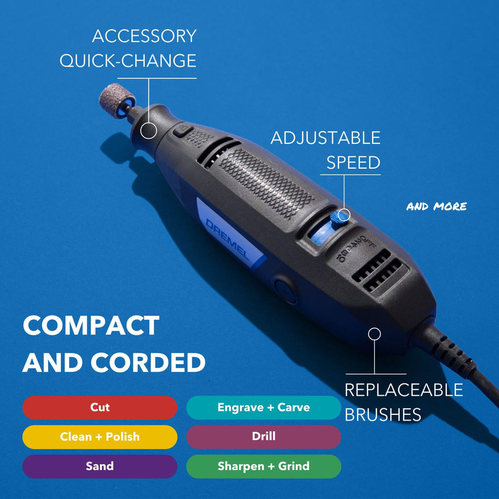 Dremel 3100-1/15 Variable Speed Rotary Tool Kit- 1 Attachment and 15 Accessories, Ideal for a Variety of Crafting and DIY Projects- Cutting, Sanding, Grinding, Polishing, Drilling, and Engraving