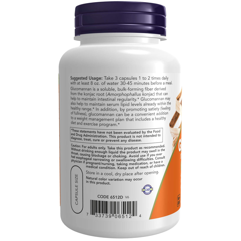 NOW Supplements, Glucomannan (Amorphophallus konjac)575 mg, 180 Count Capsules (Pack of 2)