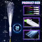SHQDD 28 PCS Fiber Optic Lights, Glow Fiber Wands, Wedding Party Supplies