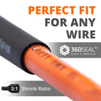 Wirefy Heat Shrink Tubing Kit 180 PCS - 3:1 Ratio Adhesive Lined, Wire Shrink Wrap Tubing - Industrial Heat-Shrink Tubing - Black - Shrink Wrap Tubing | Trusted UL Certification