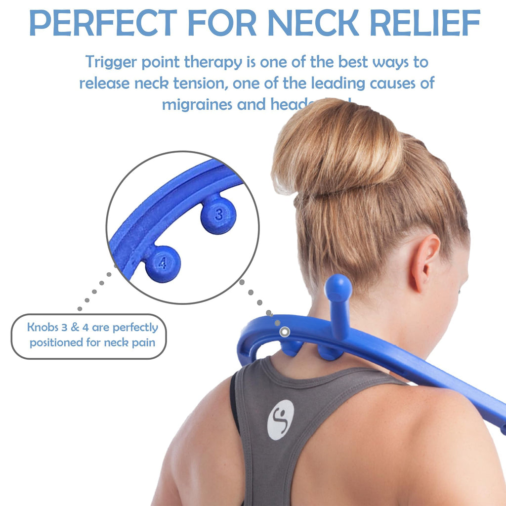 Body Back Buddy Classic USA Made FSA Eligible Handheld Full Body Massage Cane Trigger Point Massage Tool for Deep Tissue Pain Relief - Dual Massage Hooks for Back, Shoulder, Neck. Manual Back Massager