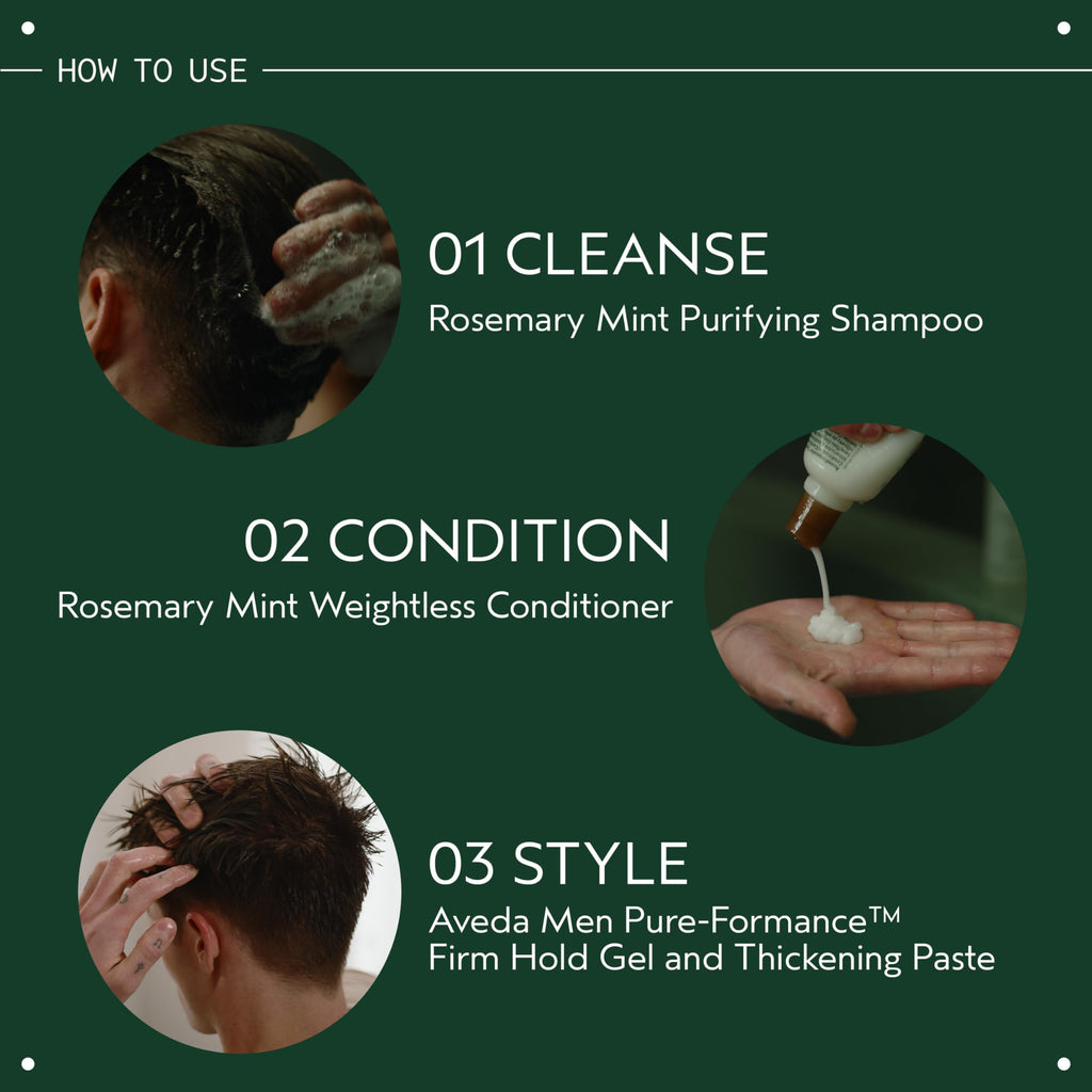 AVEDA Rosemary Mint Purifying Shampoo | Clarifying Shampoo | Gently Removes Buildup, Adds Shine | For Normal to Oily Hair, Fine to Medium Hair | Invigorating Aroma| 97% Naturally Derived*, 8.5 Fl Oz