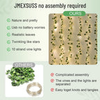 JMEXSUSS Vine Curtain Lights, 200 LED Vines with Fairy Lights for Bedroom