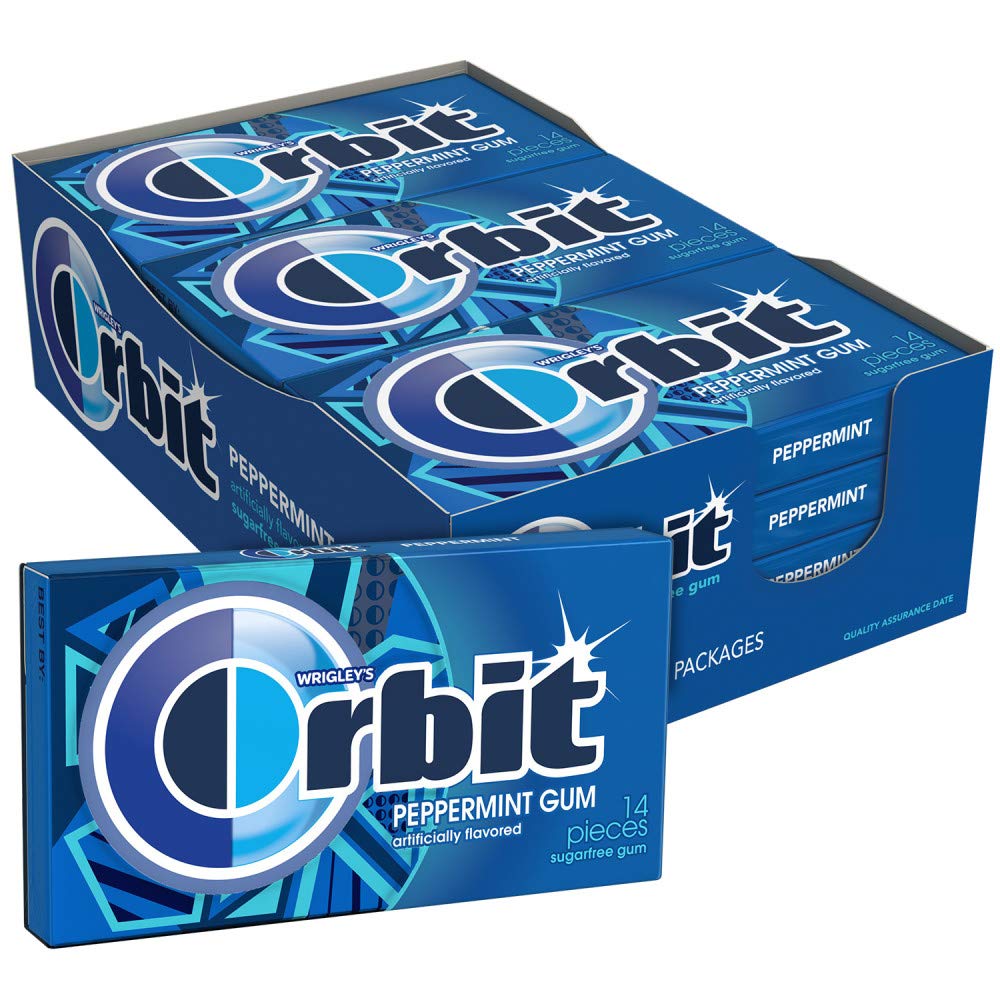 ORBIT Peppermint Sugar Free Gum Individually Wrapped, Bulk Packs of Gum, 12 Packs of 14-Pieces (168 Total Pieces)